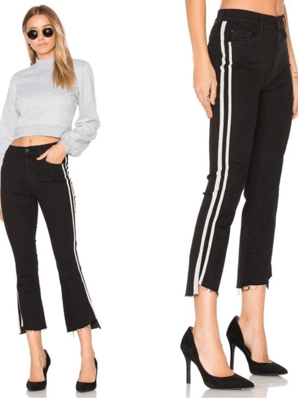 NEW! MOTHER INSIDER CROP STEP FRAY GUILTY RACER STRETCH DENIM JEANS sz 26